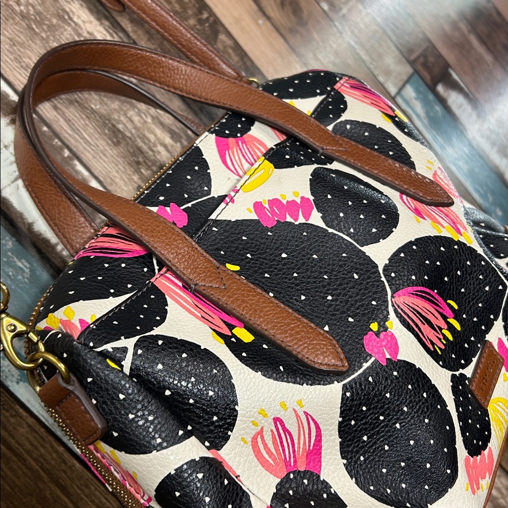 Fossil floral cactus Brown Fabric Interior crossbody bag - Picture 8 of 16